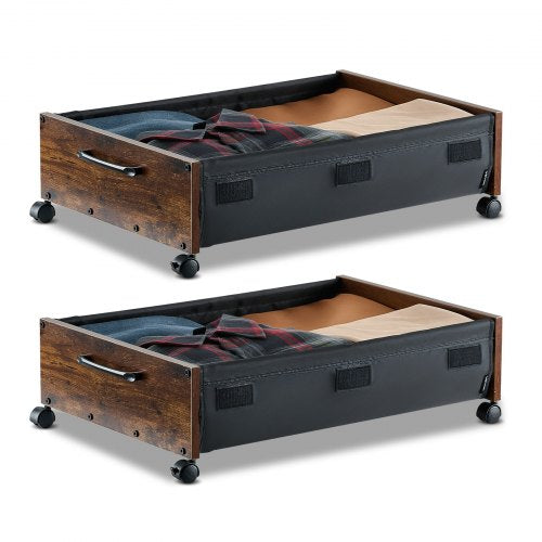Förvaring under sängen med hjul 25,6x18,1x7,1 i rullande förvaringsväskor, 2-pack