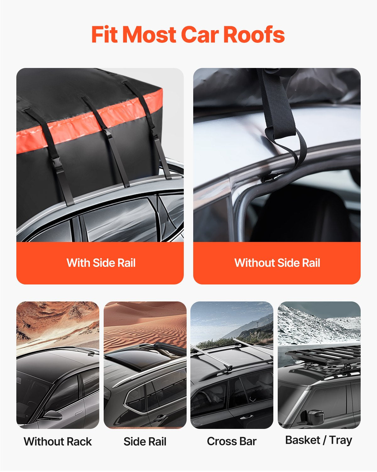 Car Rooftop Cargo Carrier Bag 20 Kubikfot 840D PVC Car Roof Bagageväska