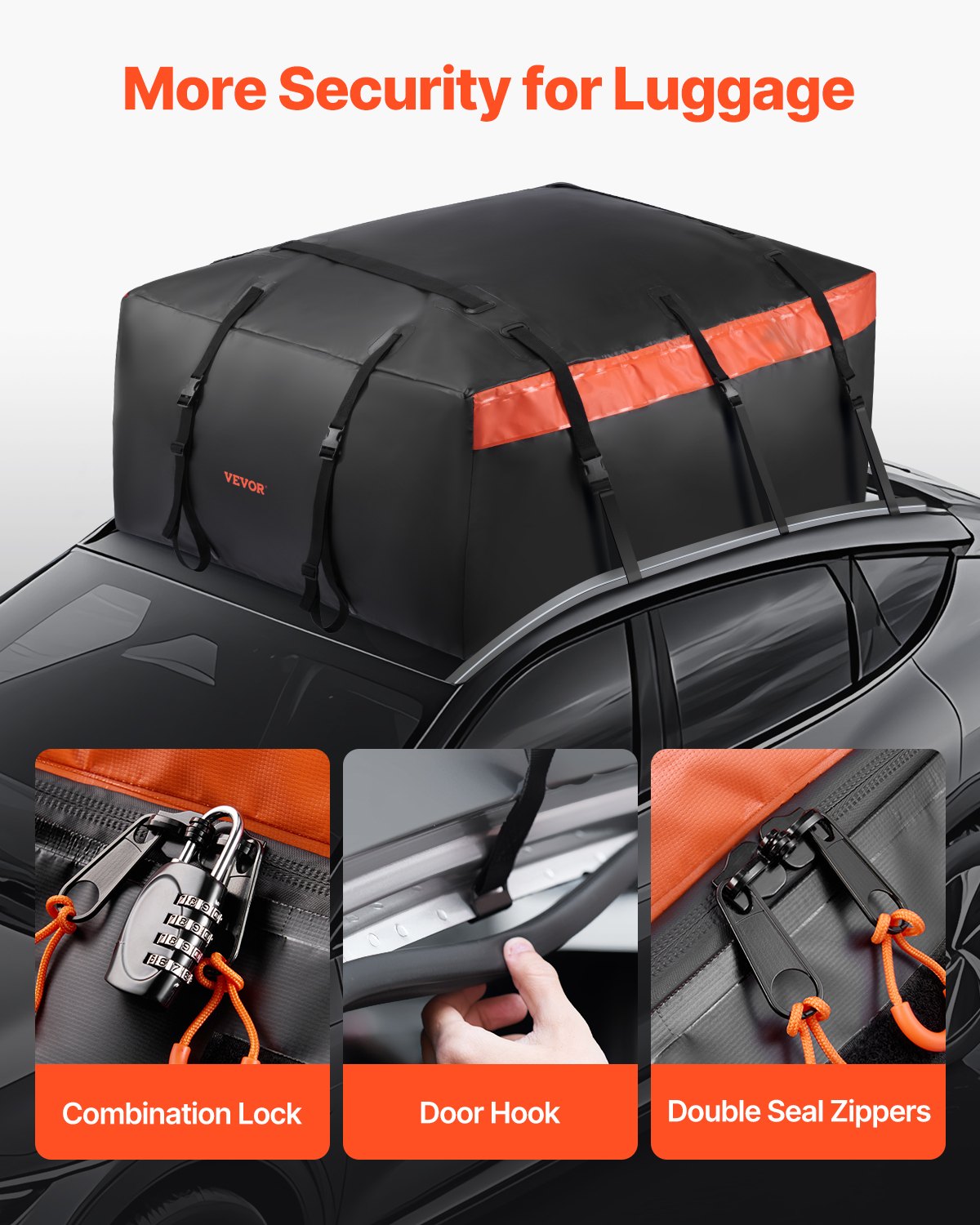 Car Rooftop Cargo Carrier Bag 23 Cubic Feet 840D PVC Car Roof Luggage Bag