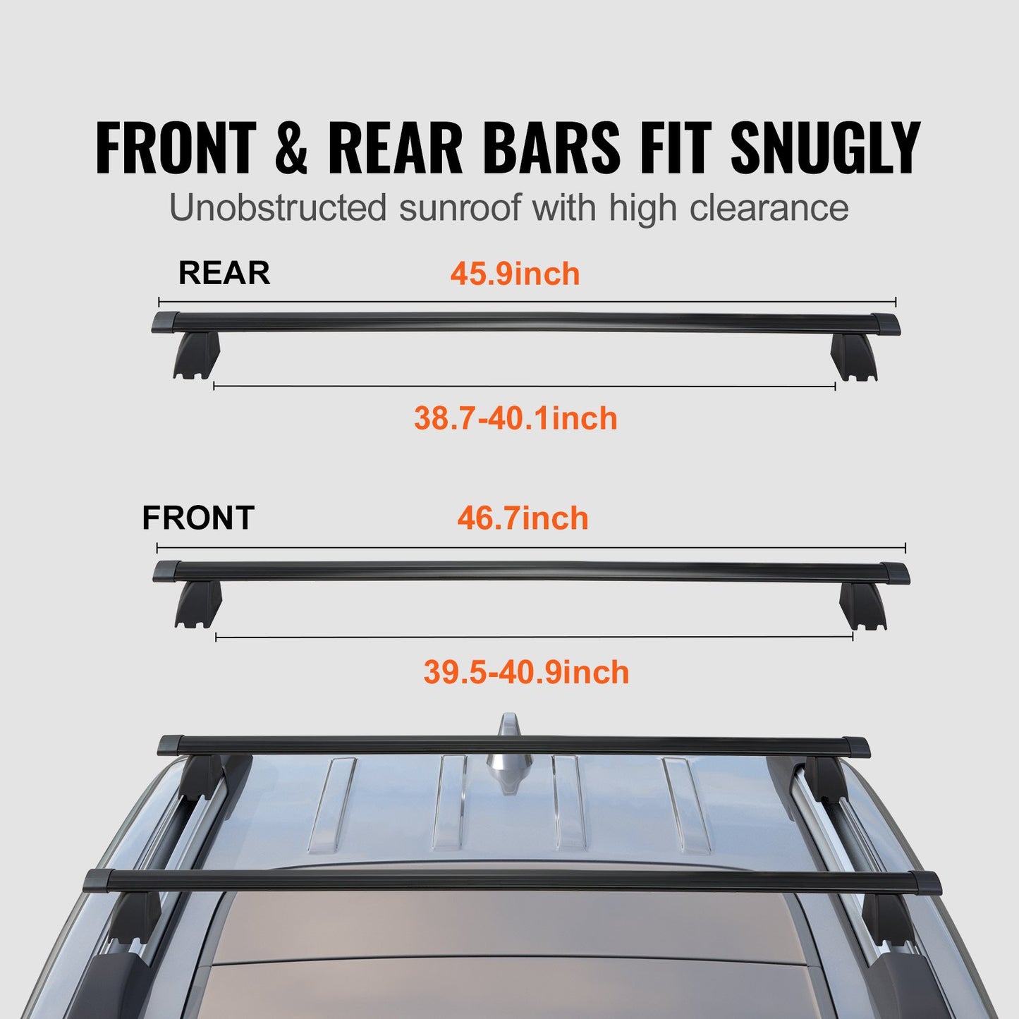 Roof Rack, Compatible with 2011-2021 Jeep Grand Cherokee with Ribbed Side Rails, 200 lbs Load Capacity, Aluminum Crossbars with Locks, for Rooftop Cargo Carrier Bag Luggage Kayak Bike