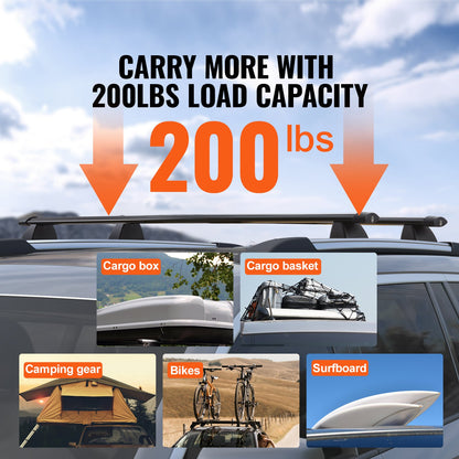 Roof Rack, Compatible with 2011-2021 Jeep Grand Cherokee with Ribbed Side Rails, 200 lbs Load Capacity, Aluminum Crossbars with Locks, for Rooftop Cargo Carrier Bag Luggage Kayak Bike