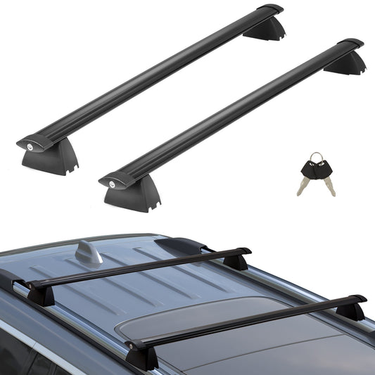 Takräcke, kompatibla med 2011-2021 Jeep Grand Cherokee med räfflade sidoskenor, 200 lbs lastkapacitet, aluminium tvärbalkar med lås, för lastbärarväska på taket Bagage kajakcykel