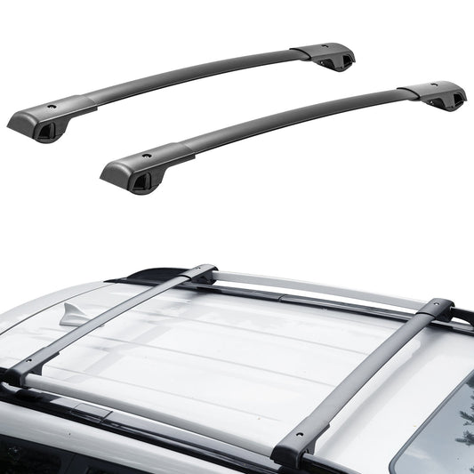 Takräcke med lås, passande för 2014-2022 Subaru Forester med förhöjda sidoskenor, 200 lbs lastkapacitet, aluminium tvärbalkar med lås, för lastbärarväska på taket Bagage kajakcykel