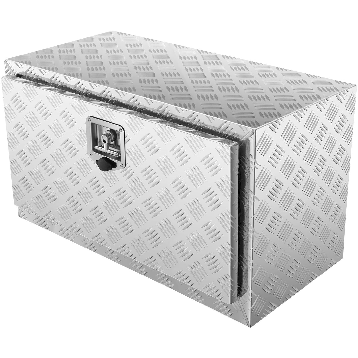Underrede lastbilslåda, 30"×14"×16" pickup förvaringslåda, kraftig aluminium diamantplåt verktygslåda med lås och nycklar, vattentät släpvagnsförvaringslåda med T-handtagsspärr för lastbil, skåpbil, släp