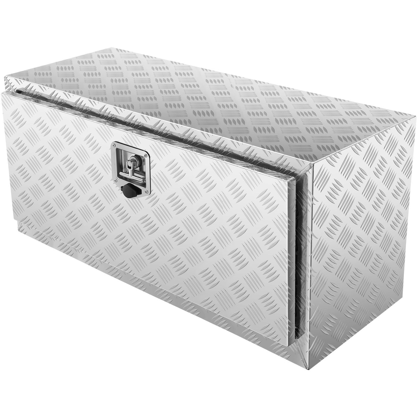 Underrede lastbilslåda, 36"×14"×16" pickupförvaringslåda, kraftig aluminium diamantplåt verktygslåda med lås och nycklar, vattentät släpvagnsförvaringslåda med T-handtagsspärr för lastbil, skåpbil, släp