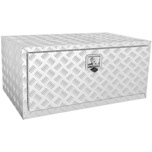 Underrede lastbilslåda, 36"×24"×24" pickup förvaringslåda, kraftig aluminium diamantplåt verktygslåda med lås och nycklar, vattentät släpvagnsförvaringslåda med T-handtagsspärr för lastbil, skåpbil, släp