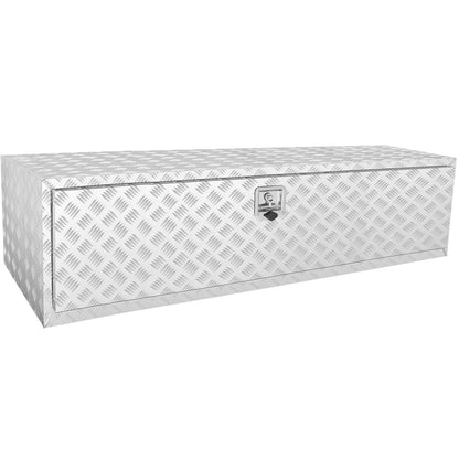 Unterwagen-LKW-Box, 60" x 24" x 24" Pickup-Aufbewahrungsbox, robuster Werkzeugkasten aus Aluminium mit Diamantplatte und Schloss und Schlüssel, wasserdichte Anhänger-Aufbewahrungsbox mit T-Griff-Verriegelung für LKW, Transporter, Anhänger