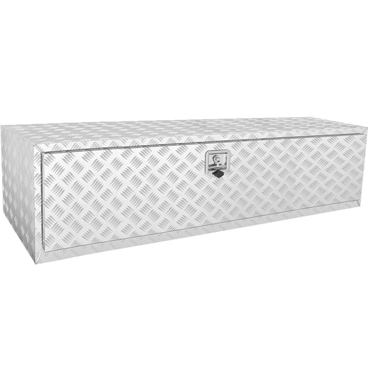 Underrede lastbilslåda, 60"×24"×24" pickupförvaringslåda, kraftig aluminium diamantplatta verktygslåda med lås och nycklar, vattentät släpvagnsförvaringslåda med T-handtagsspärr för lastbil, skåpbil, släp