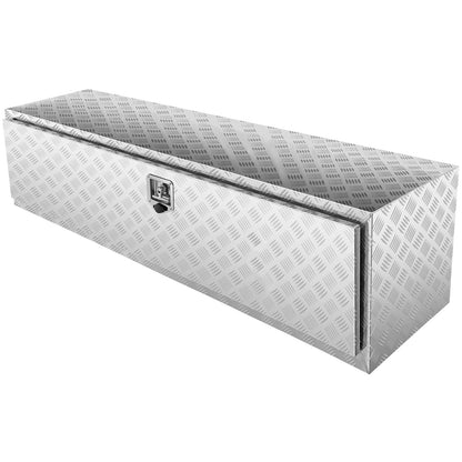 Unterwagen-LKW-Box, 60" x 24" x 24" Pickup-Aufbewahrungsbox, robuster Werkzeugkasten aus Aluminium mit Diamantplatte und Schloss und Schlüssel, wasserdichte Anhänger-Aufbewahrungsbox mit T-Griff-Verriegelung für LKW, Transporter, Anhänger
