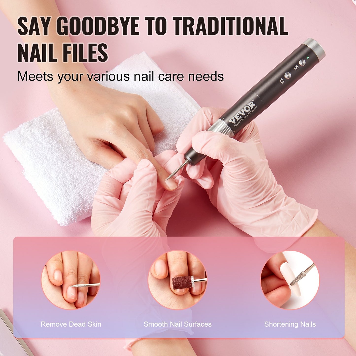Elektrisk sladdlös nagelborrmaskin 30000RPM Uppladdningsbar nagelfilmaskin