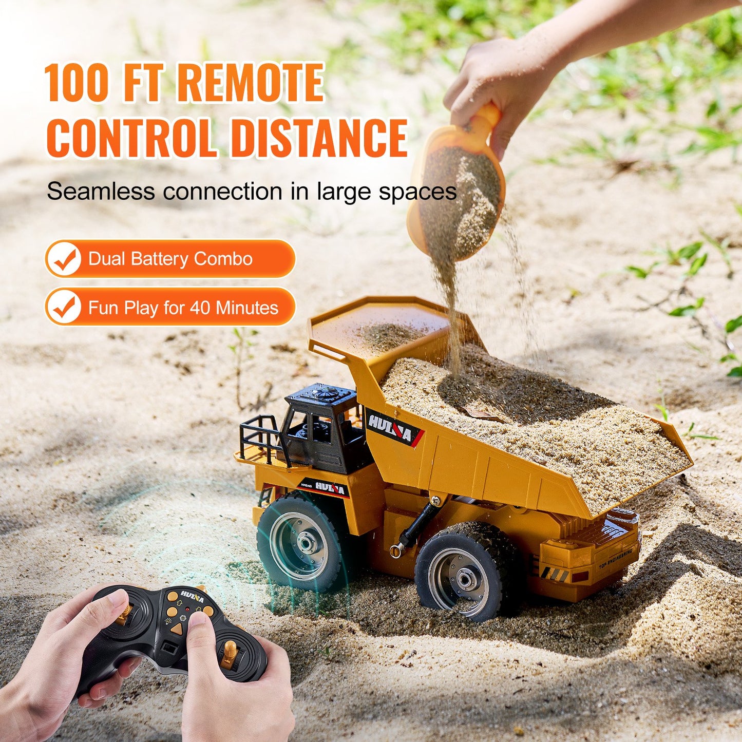 RC Fjärrkontroll Dumper Leksak Konstruktion Fordon Leksak 9CH 1:18 Skala