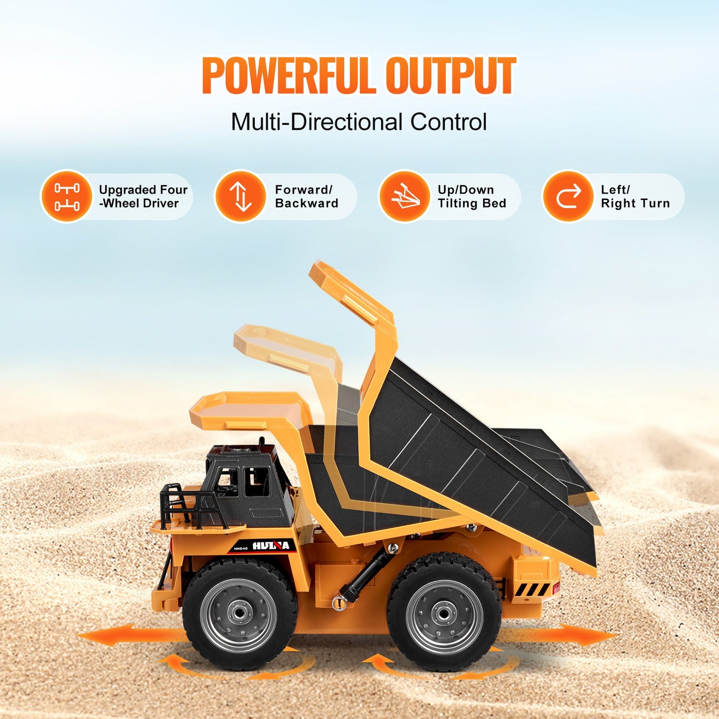 RC Fjärrkontroll Dumper Leksak Konstruktion Fordon Leksak 9CH 1:18 Skala