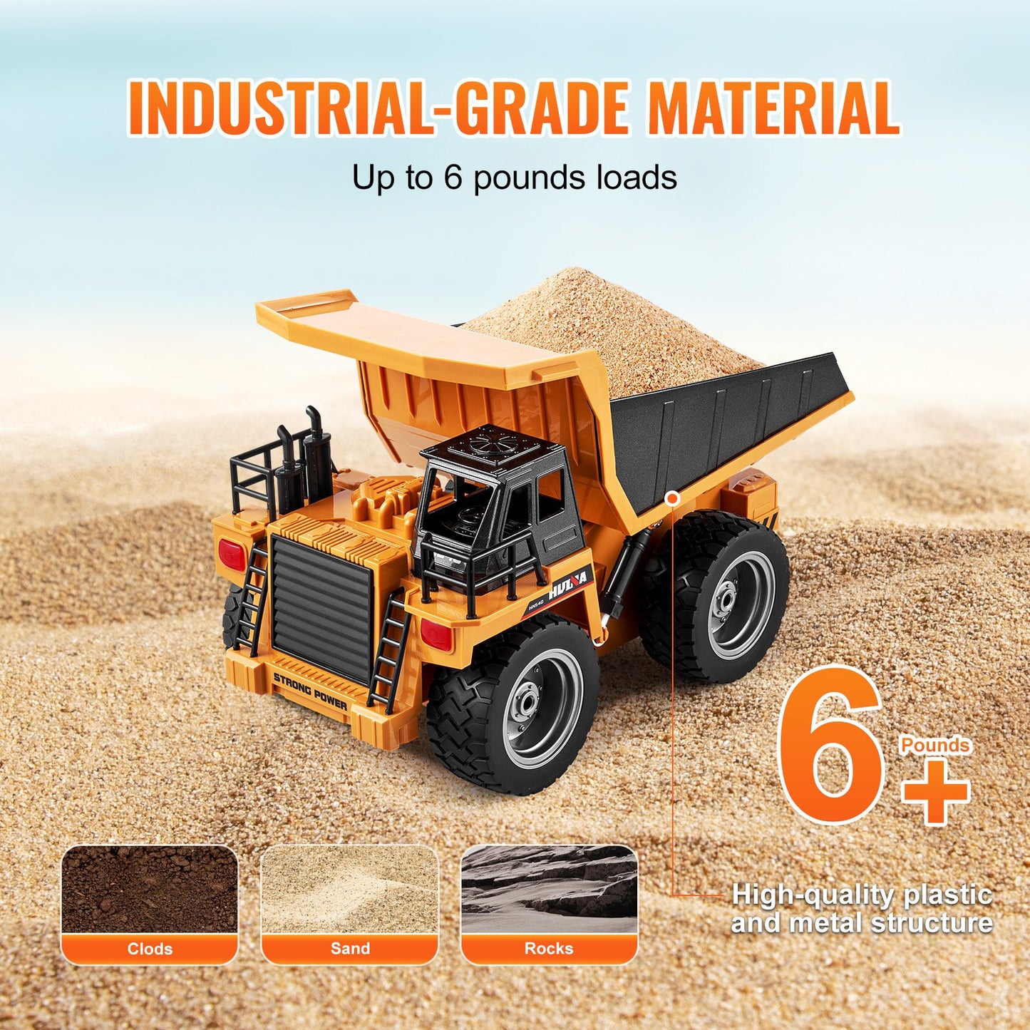RC Fjärrkontroll Dumper Leksak Konstruktion Fordon Leksak 9CH 1:18 Skala
