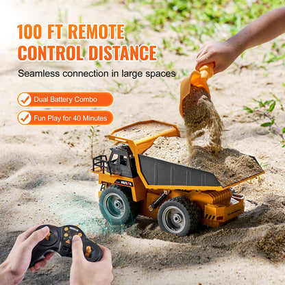 RC Fjärrkontroll Dumper Leksak Konstruktion Fordon Leksak 9CH 1:18 Skala