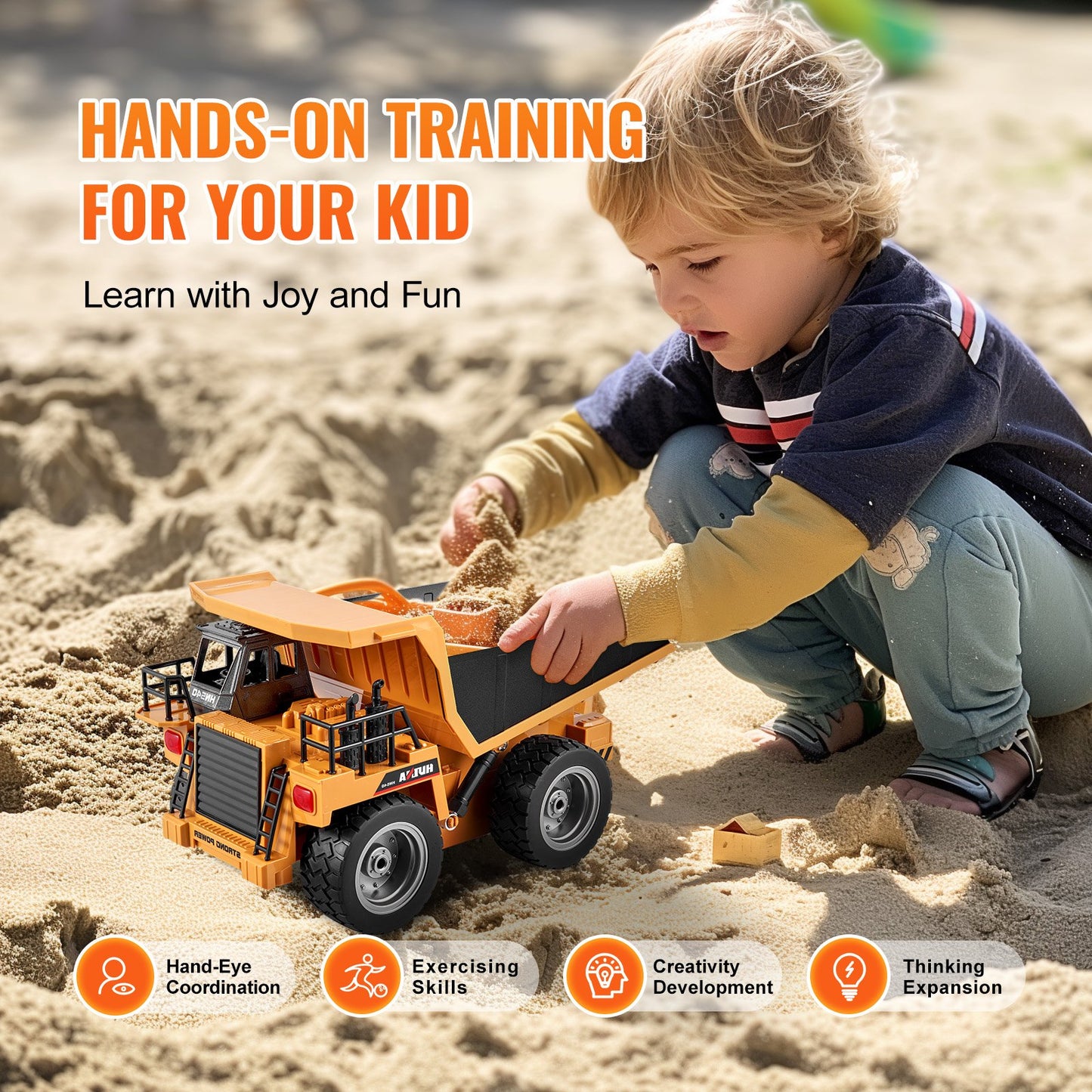 RC Fjärrkontroll Dumper Leksak Konstruktion Fordon Leksak 9CH 1:18 Skala