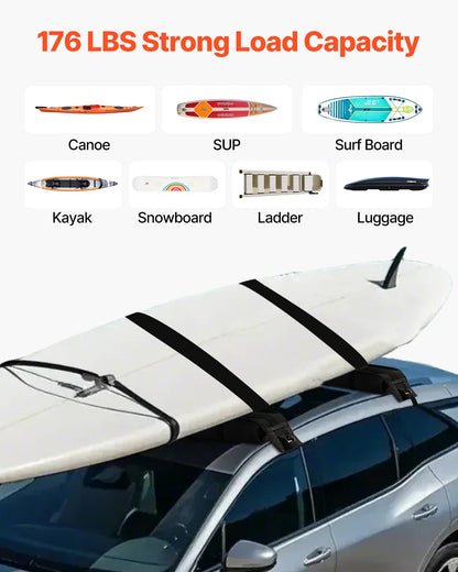 Soft Roof Rack Pads 33in 176lbs Lastkapacitet för kajak Kanot Surfboard Bagage