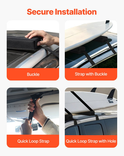 Soft Roof Rack Pads 15.5 Inch 176lbs Load Capacity for Kayak Surfboard