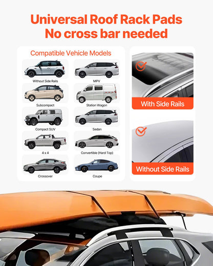 Soft Roof Rack Pads 31.5" Universal Car Roof Rack 176LBS Loading