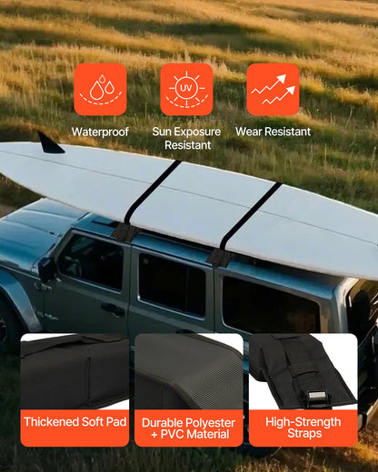 Soft Roof Rack Pads 31.5" Universal Car Roof Rack 176LBS Loading