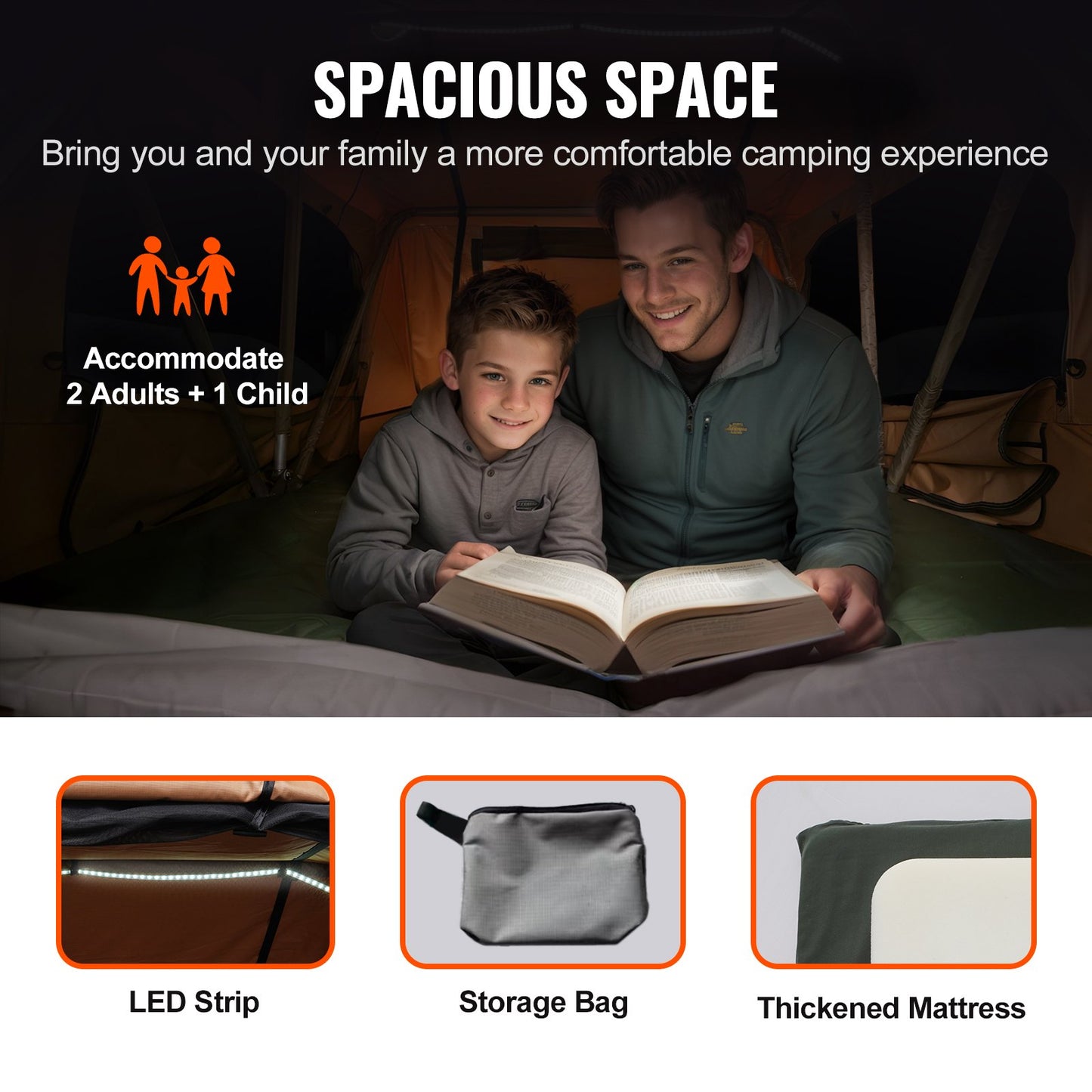 Taktält hårt skal 2-3 personer vattentätt för jeep SUV lastbil med stege