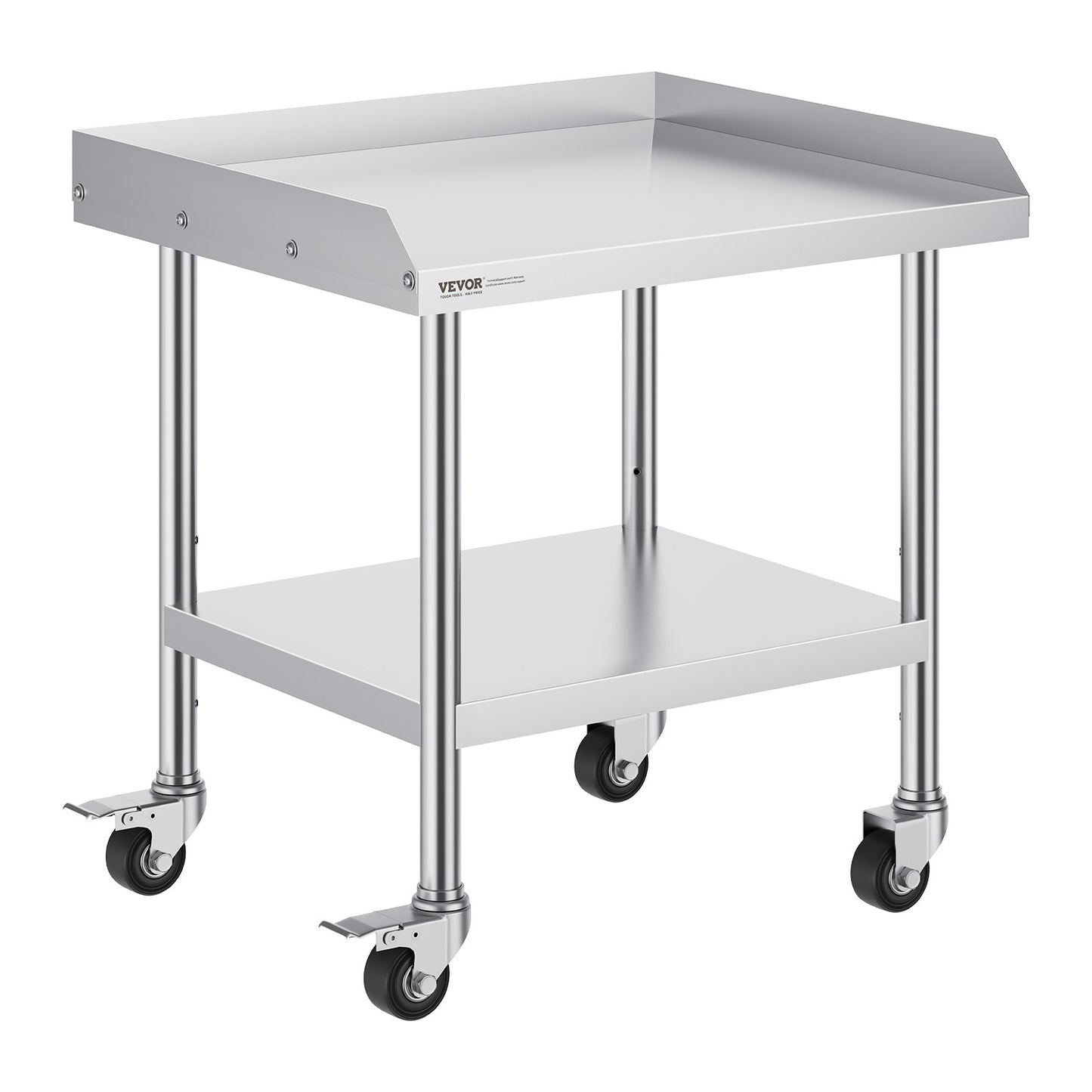 Stainless Steel Work Table 24"x28" Commercial Dining Table with 4 Wheels