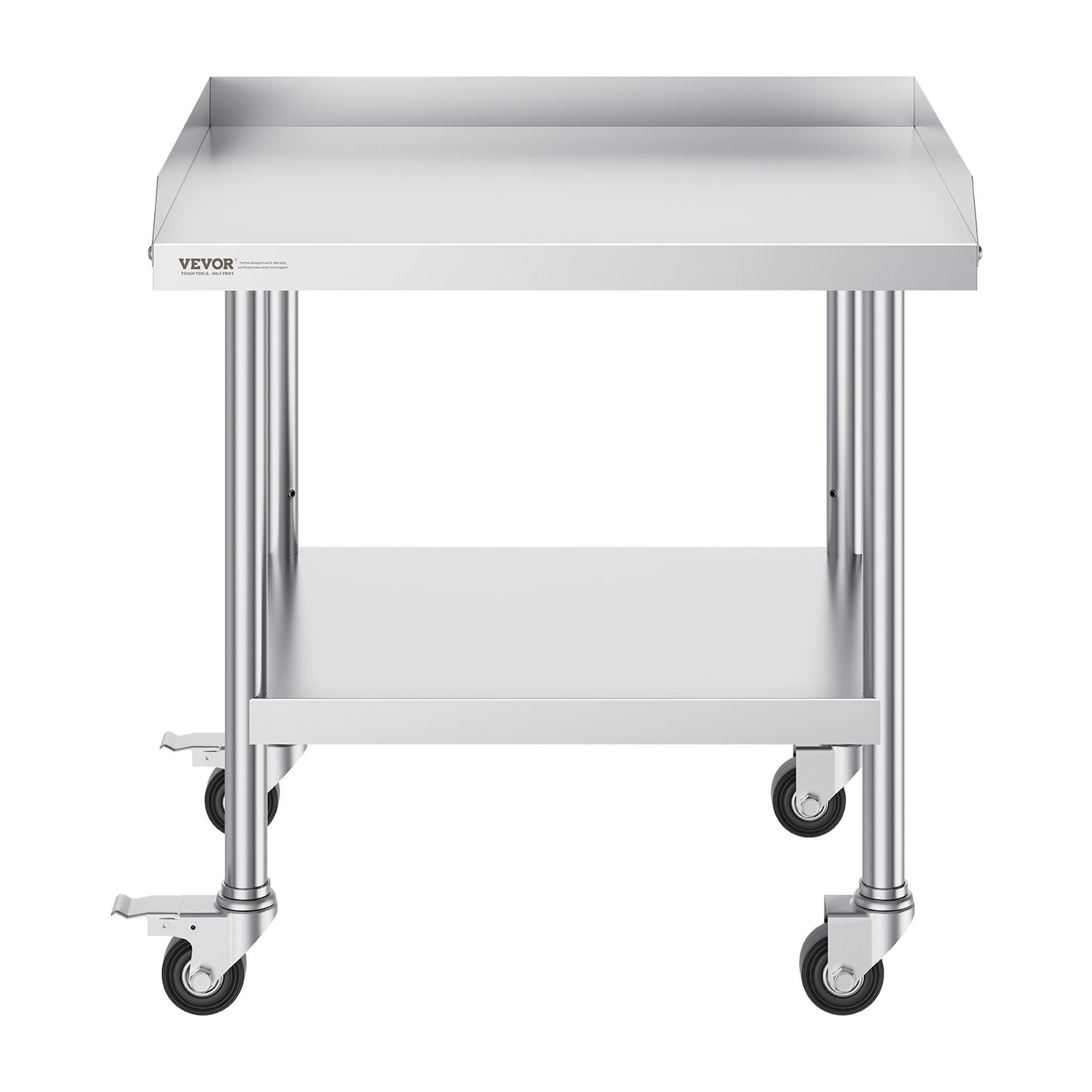 Stainless Steel Work Table 24"x28" Commercial Dining Table with 4 Wheels