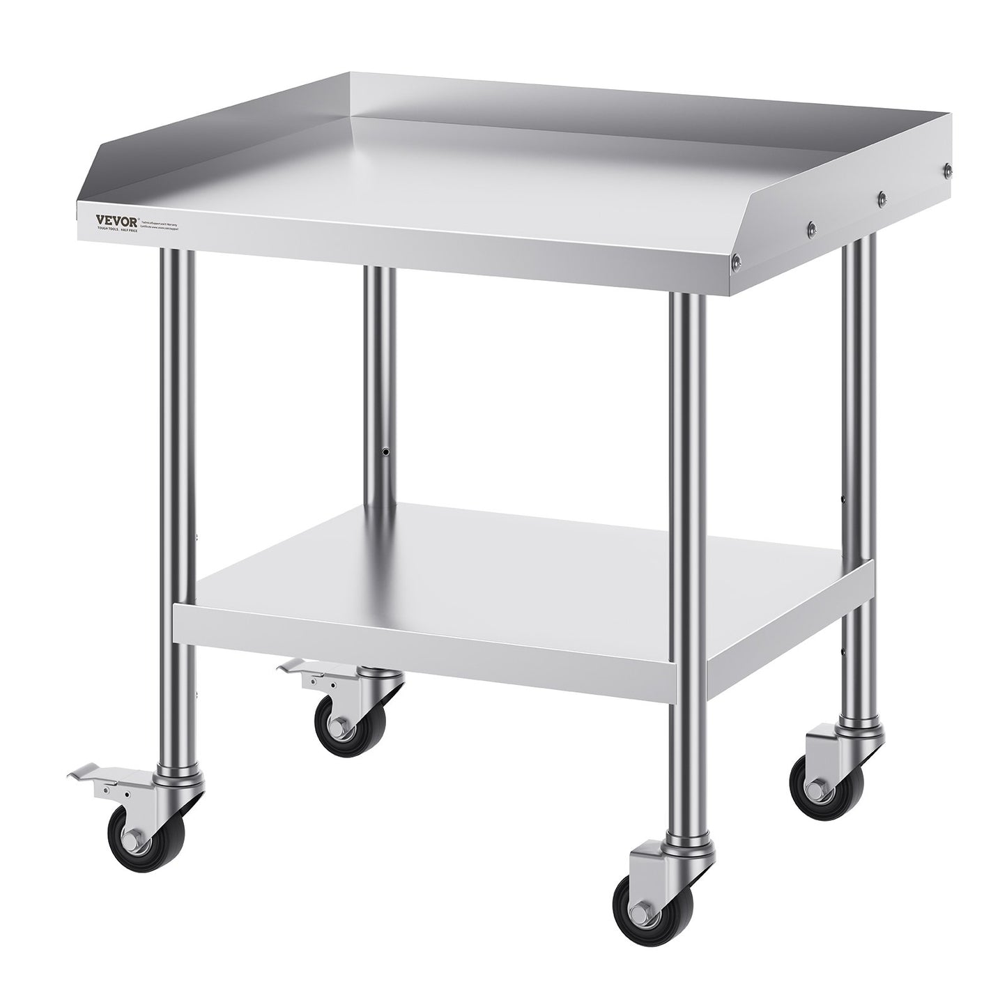 Stainless Steel Work Table 24"x28" Commercial Dining Table with 4 Wheels