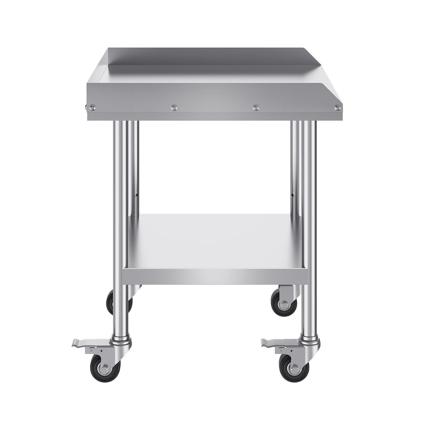 Stainless Steel Work Table 24"x24" Commercial Dining Table with 4 Wheels
