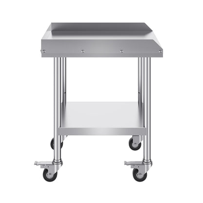 Stainless Steel Work Table 24"x24" Commercial Dining Table with 4 Wheels