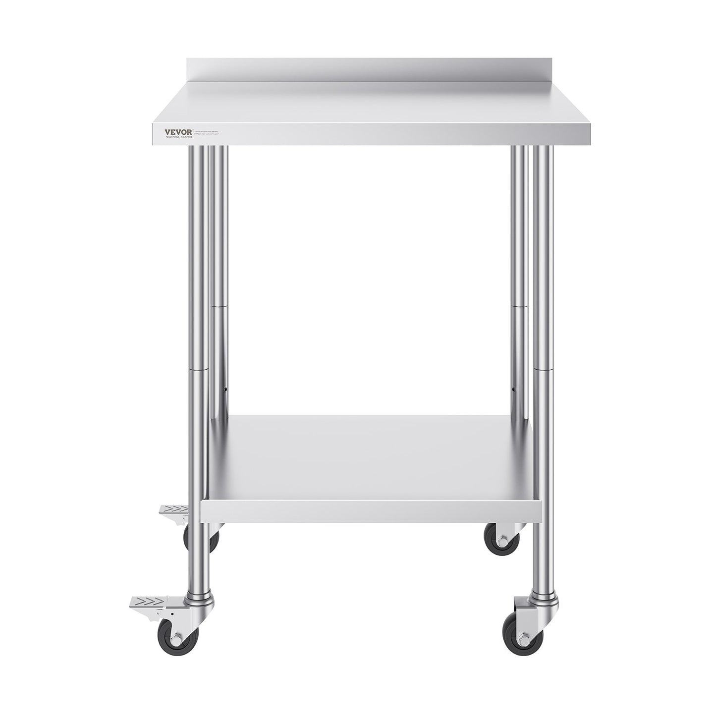Stainless Steel Work Table Commercial Dining Table 24"x30" with Wheels