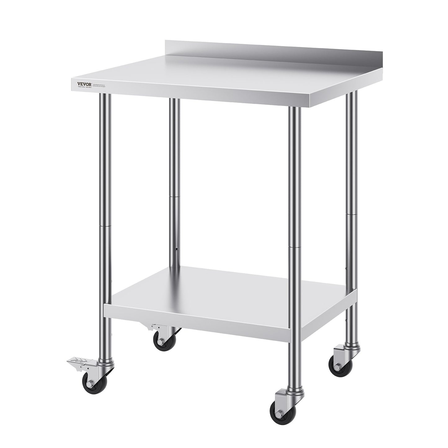Stainless Steel Work Table Commercial Dining Table 24"x30" with Wheels