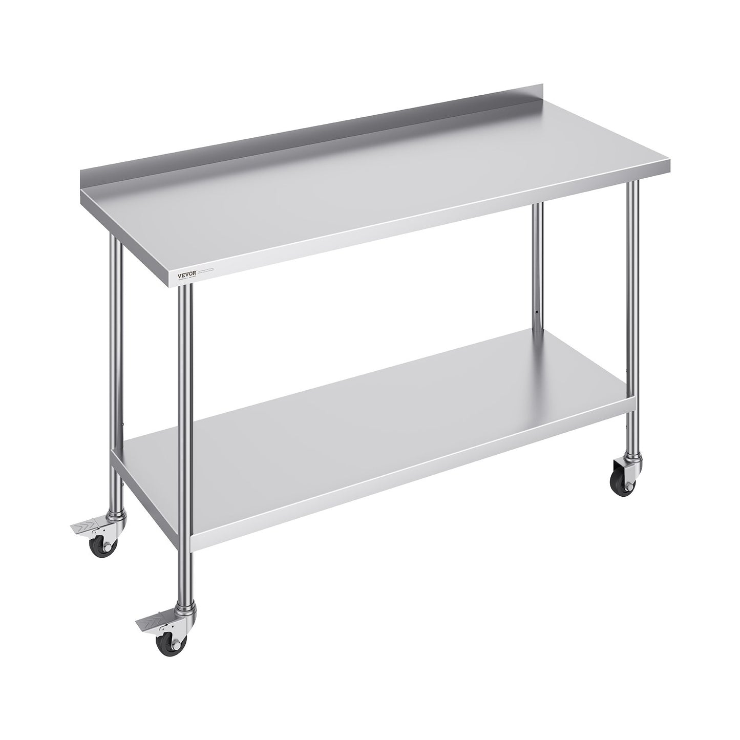 Stainless Steel Work Table Commercial Dining Table 24"x60" with Wheels