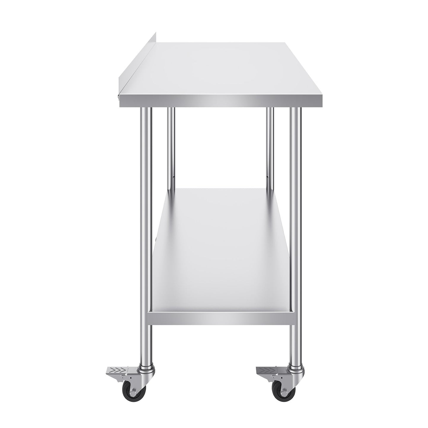 Stainless Steel Work Table Commercial Dining Table 24"x60" with Wheels