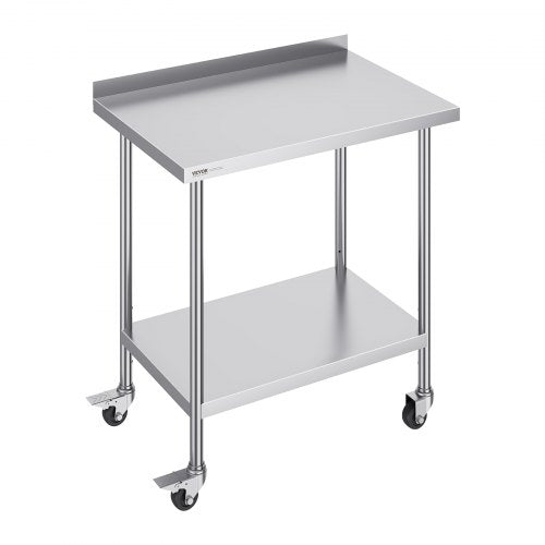 Stainless Steel Work Table Commercial Food Prep Table 24"x36" with Wheels | EU