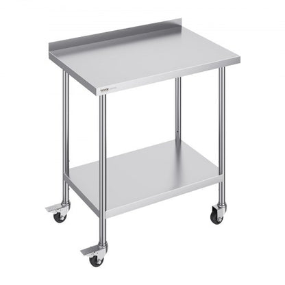 Stainless Steel Work Table Commercial Food Prep Table 24"x36" with Wheels | EU