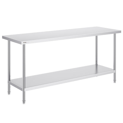 Rostfritt stål Arbetsförberedande bord Kommersiellt arbetsbord Matförberedelser 24x72x34in