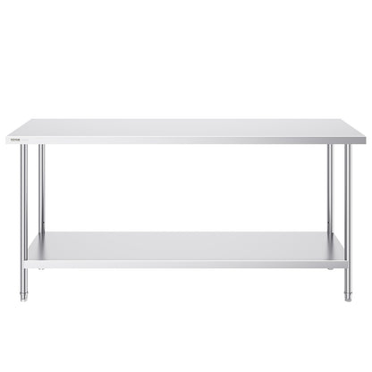 Rostfritt stål Arbetsförberedande bord Kommersiellt arbetsbord Matförberedelser 24x72x34in