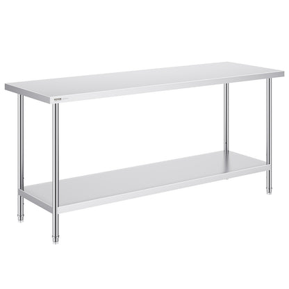 Rostfritt stål Arbetsförberedande bord Kommersiellt arbetsbord Matförberedelser 24x72x34in