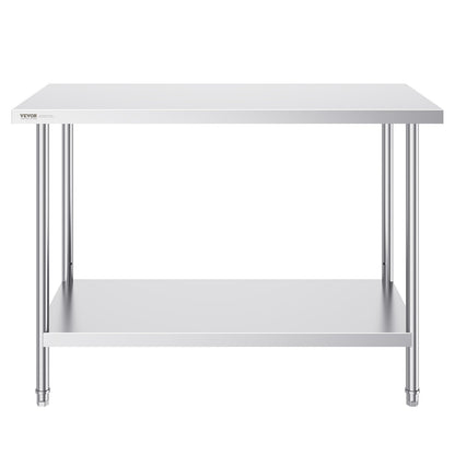 Rostfritt stål Arbetsförberedande bord Kommersiellt arbetsbord Matförberedelser 24x48x34in