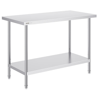 Rostfritt stål Arbetsförberedande bord Kommersiellt arbetsbord Matförberedelser 24x48x34in