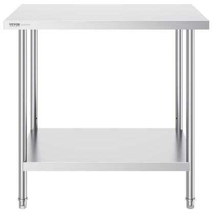 Rostfritt stål Arbetsförberedande bord Kommersiellt arbetsbord Matförberedelser 24x36x34in