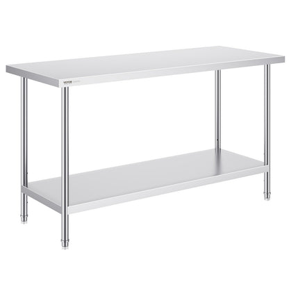 Rostfritt stål Arbetsförberedande bord Kommersiellt arbetsbord Matförberedelser 24x60x34in