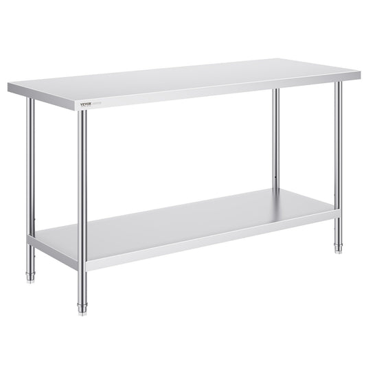 Rostfritt stål Arbetsförberedande bord Kommersiellt arbetsbord Matförberedelser 24x60x34in