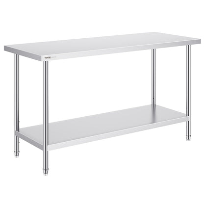 Rostfritt stål Arbetsförberedande bord Kommersiellt arbetsbord Matförberedelser 24x60x34in