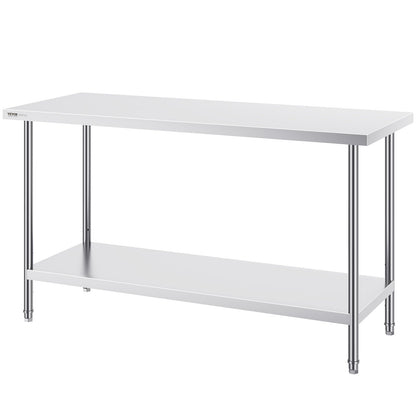 Rostfritt stål Arbetsförberedande bord Kommersiellt arbetsbord Matförberedelser 24x60x34in