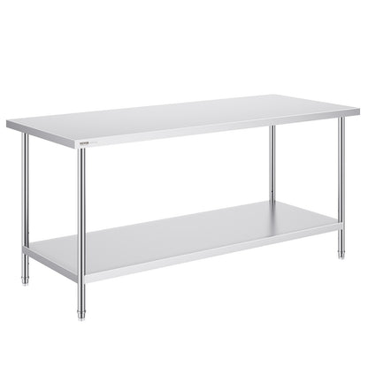 Rostfritt stål Arbetsförberedande bord Kommersiellt arbetsbord Matförberedelser 30x72x34in