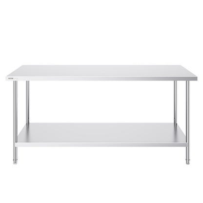Rostfritt stål Arbetsförberedande bord Kommersiellt arbetsbord Matförberedelser 30x72x34in