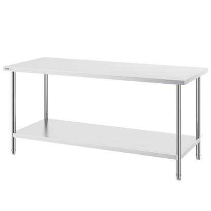 Rostfritt stål Arbetsförberedande bord Kommersiellt arbetsbord Matförberedelser 30x72x34in