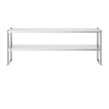 Dubbel överhylla i rostfritt stål 2-vånings 12"x72" för förberedande bord