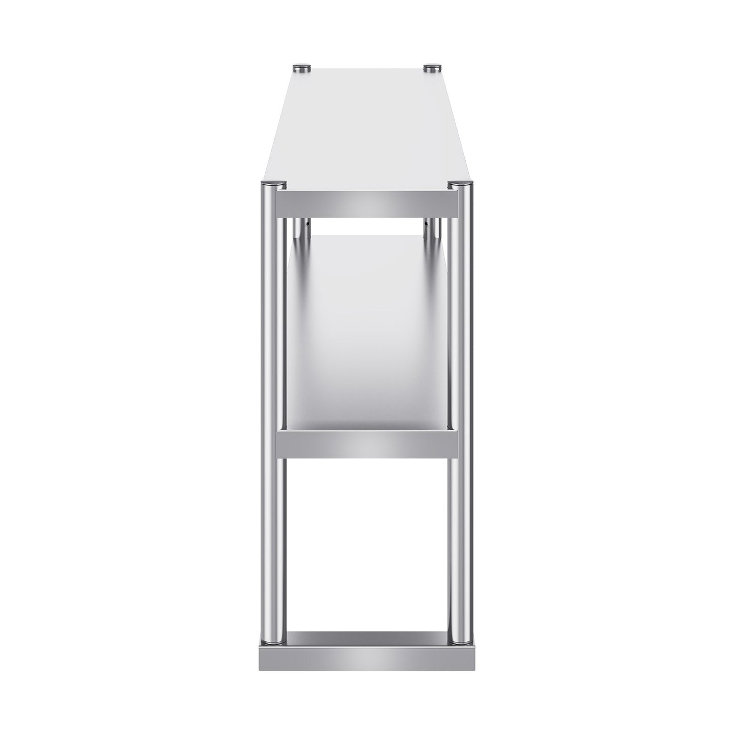 Dubbel överhylla i rostfritt stål 2-vånings 12"x48" för förberedande bord